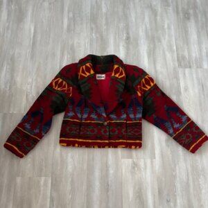 Vintage Donnybrook Southwestern Tapestry Custom Cropped Jacket made in USA